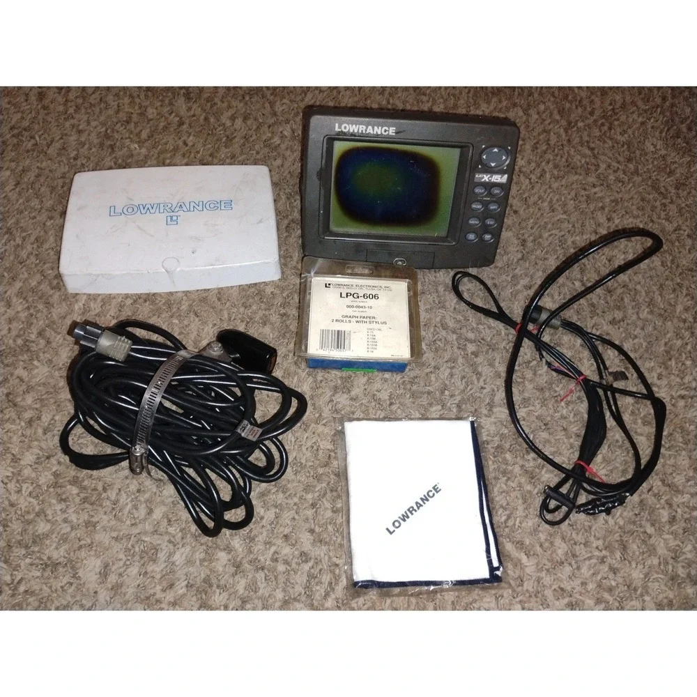 Lowrance LCX-15 MT Fishfinder - HS-WSDX Wide Angle Skimmer - 2Rolls Paper TESTED